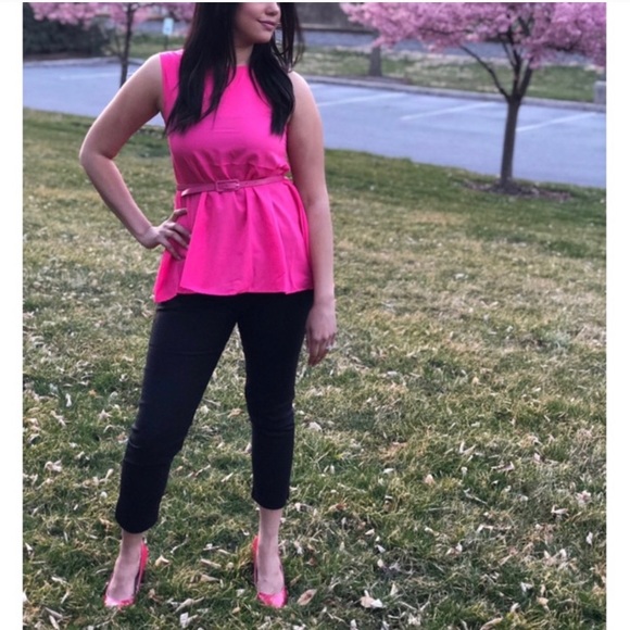 Pink Sleeveless Chiffon Blouse Multiple Sizes - Picture 4 of 4